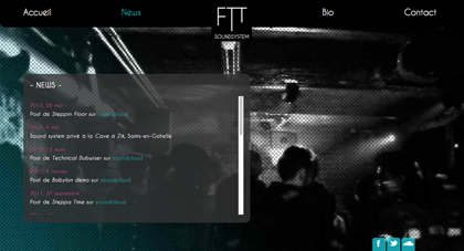 FTT Sound System, page d'accueil